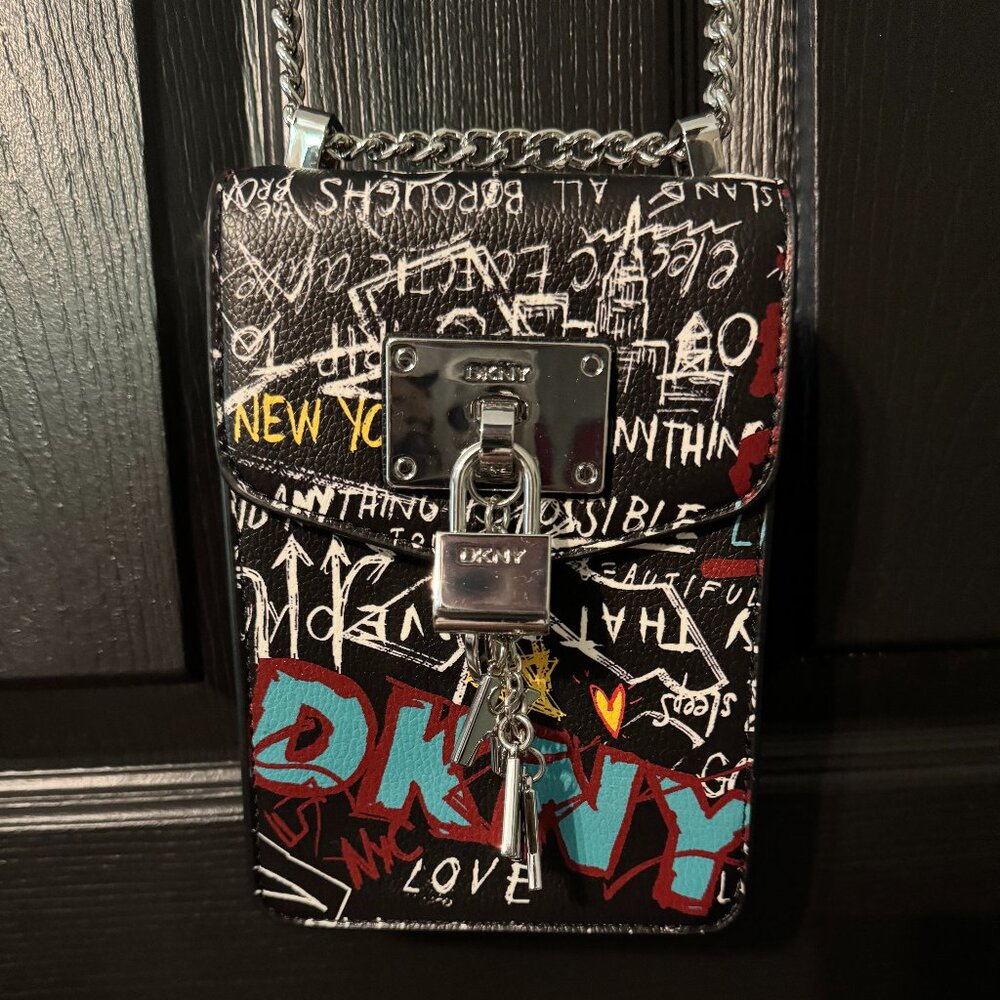 DKNY Crossbody Multi Color Grafitti Chain Small
